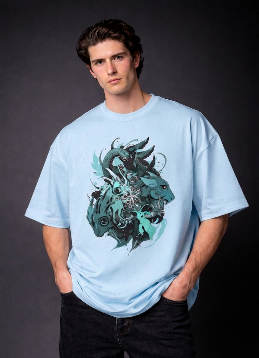 Men's Terry Oversized Tee (SpiritBeasts)