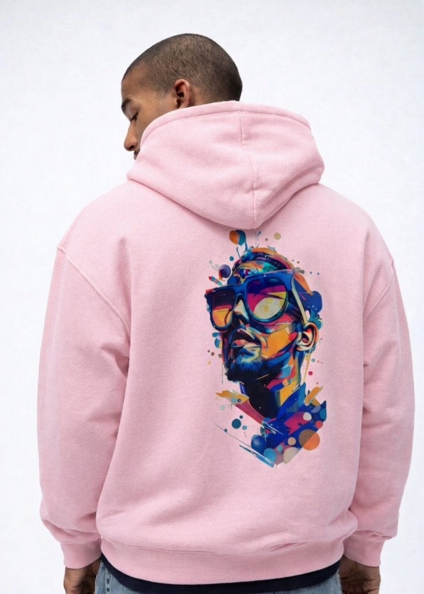 Men's Abstract Face Oversized Hoodie