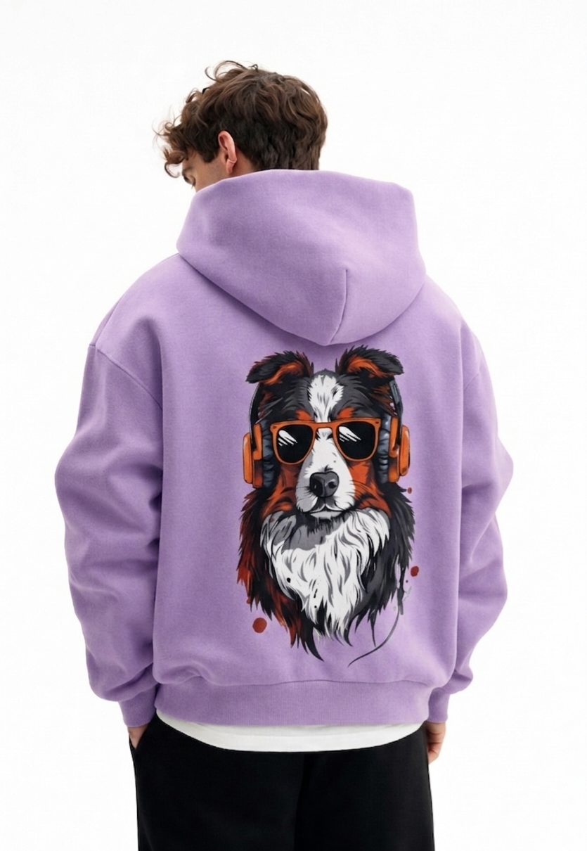 Men's Music Dog Oversized Hoodie