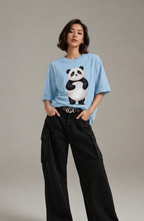 Woman's Panda Terry Oversized Tee