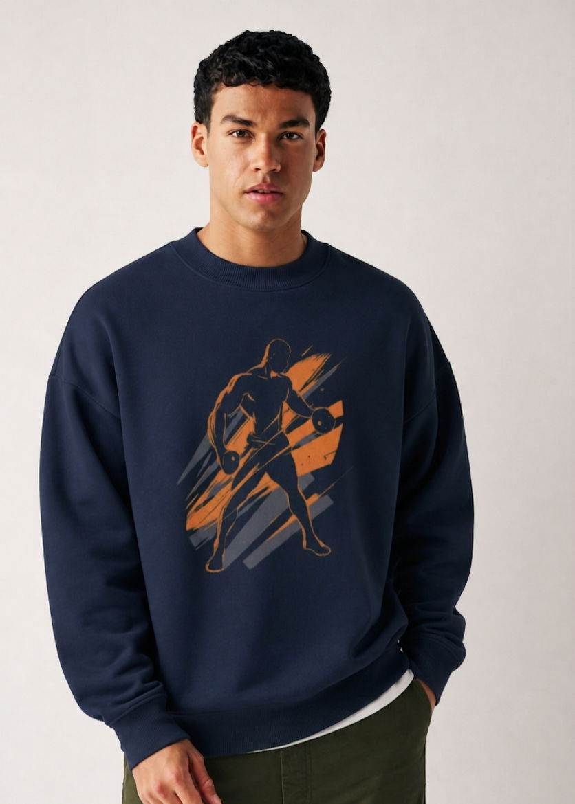 Men's Oversized Sweatshirt (Gym Pose)