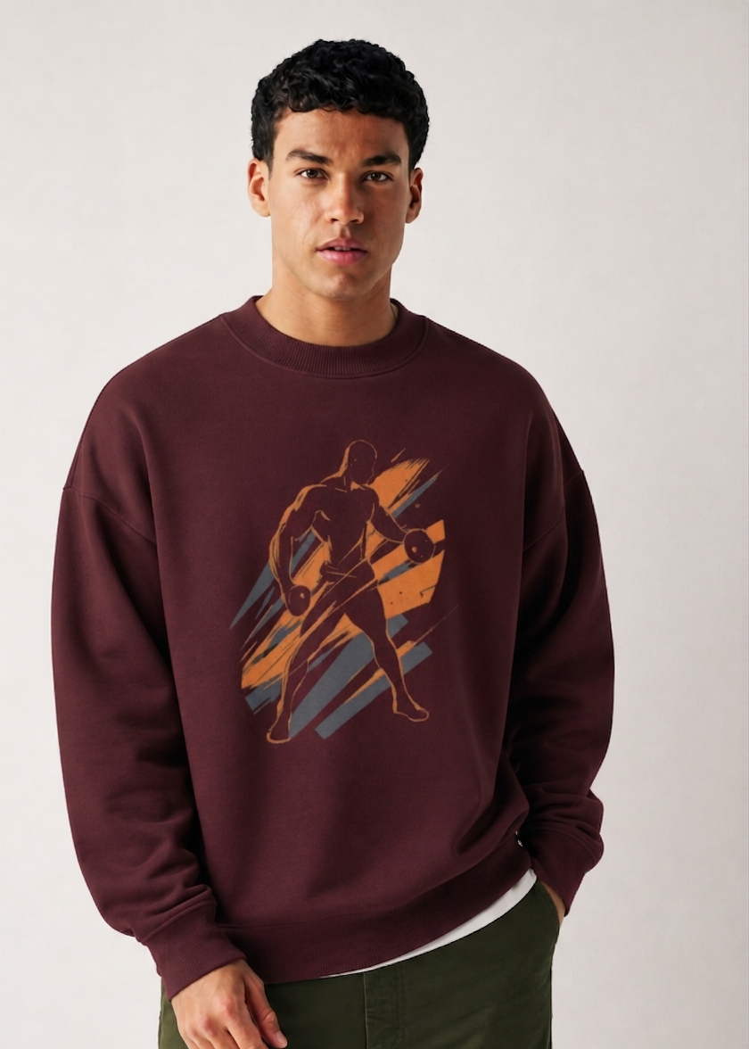 Men's Oversized Sweatshirt (Gym Pose)