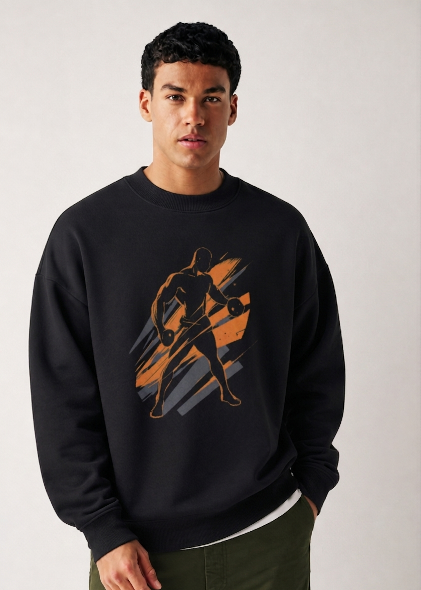 Men's Oversized Sweatshirt (Gym Pose)
