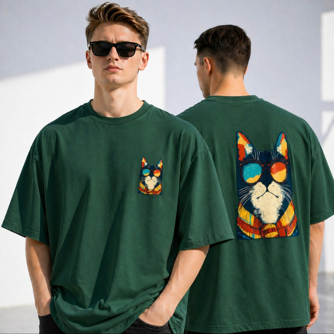 Men's Cat Swag Oversized Tee
