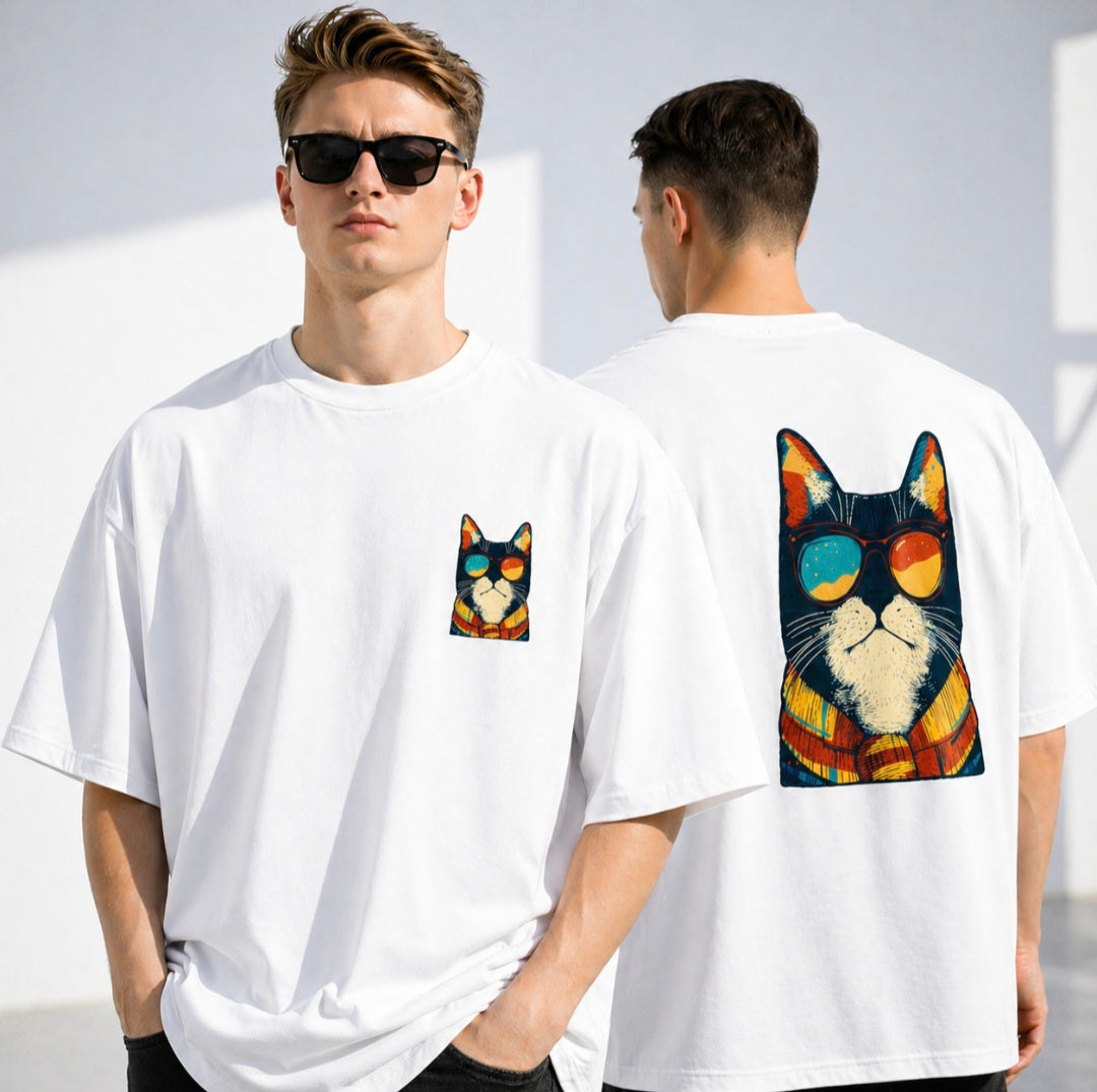 Men's Cat Swag Oversized Tee