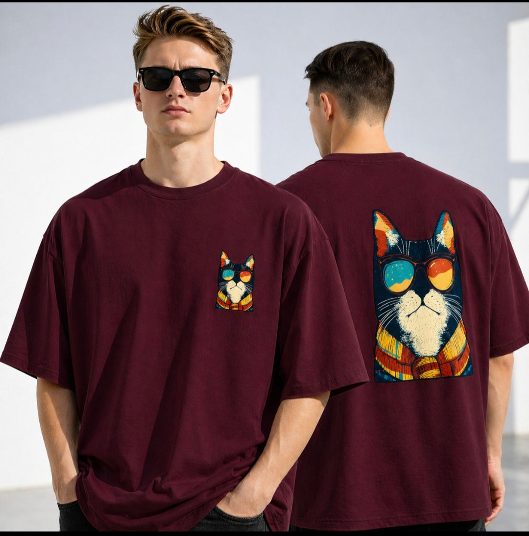 Men's Cat Swag Oversized Tee