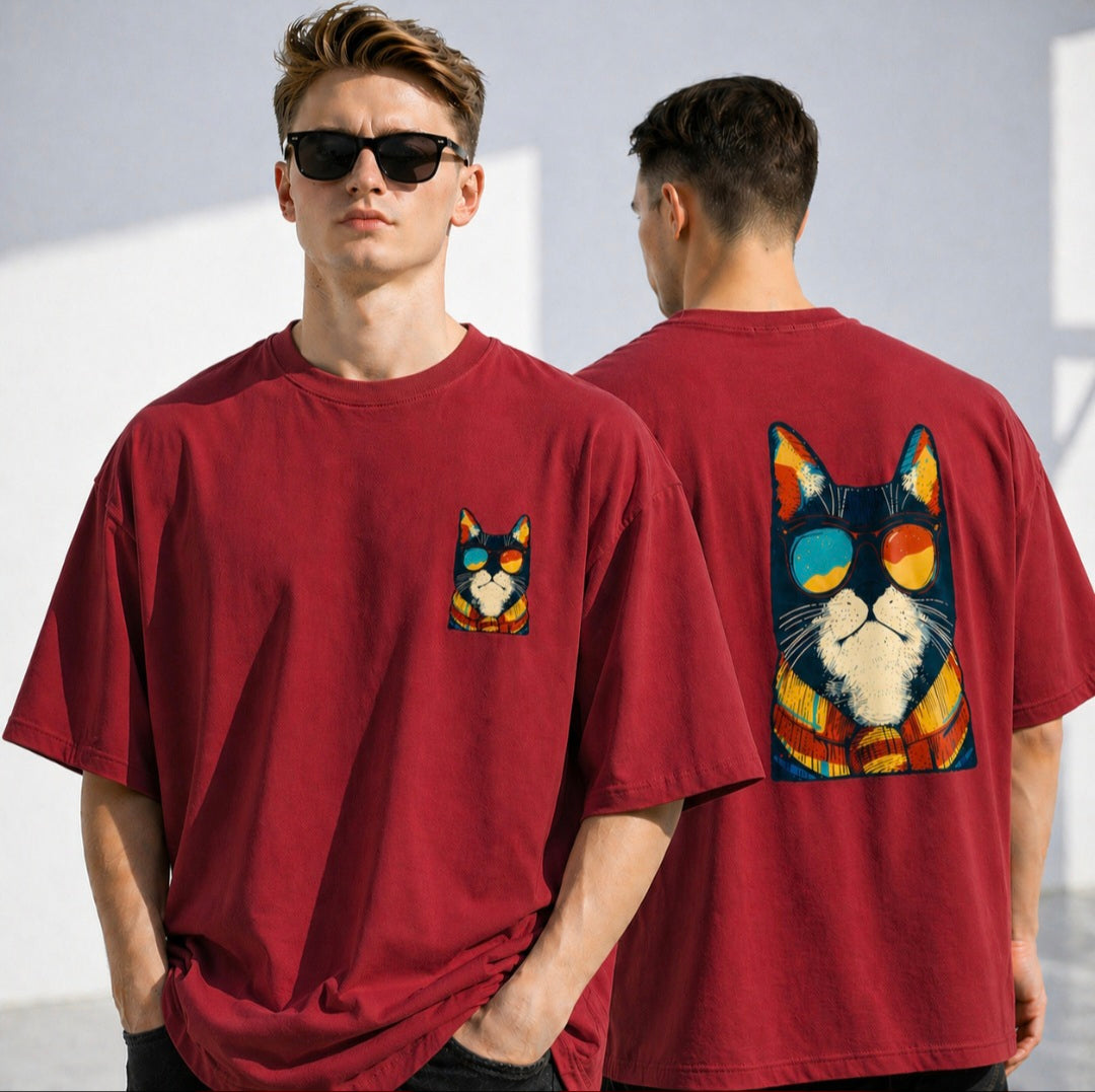 Men's Cat Swag Oversized Tee