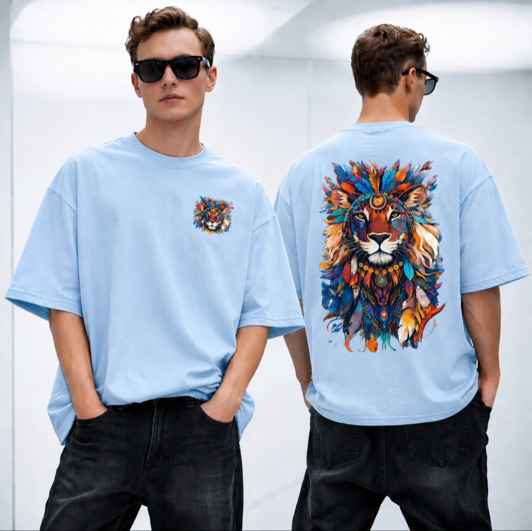 Men's Abstract Lion Oversized Tee