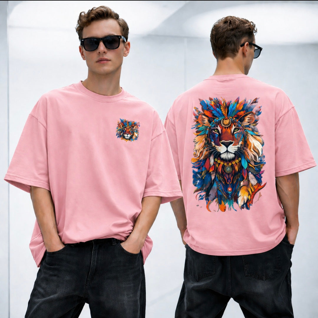 Men's Abstract Lion Oversized Tee