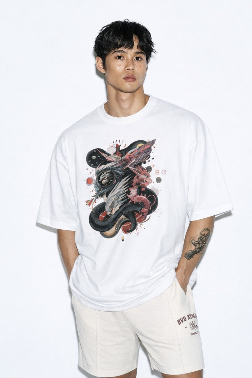 Men's Terry Oversized Tee (Dragonborn Clash)