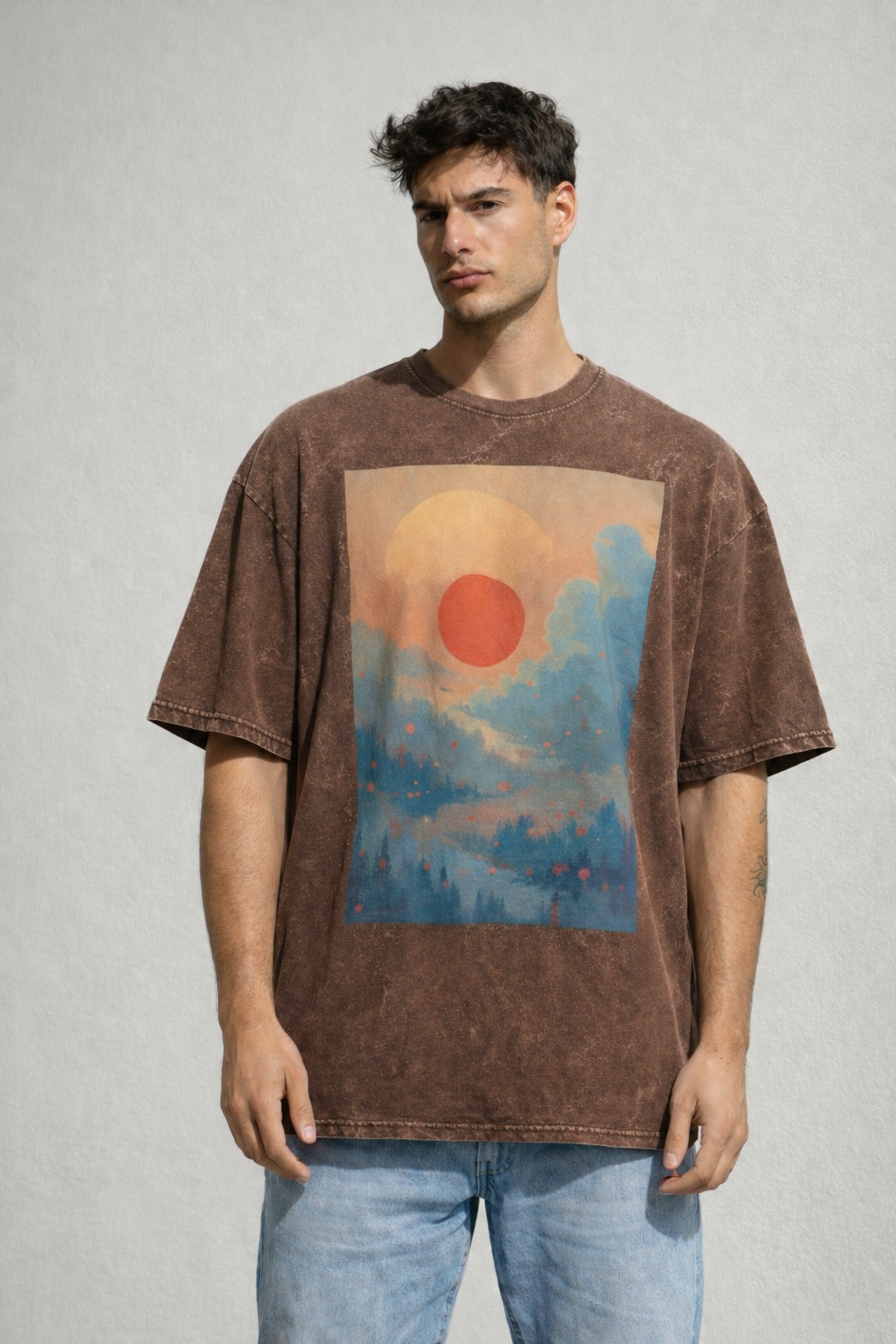 Men's Oversized Tee (Sunset)