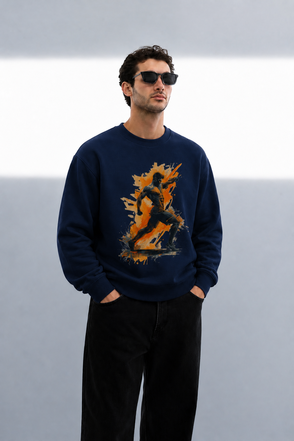 Men's Oversized Sweatshirt (Gym Pose 2)