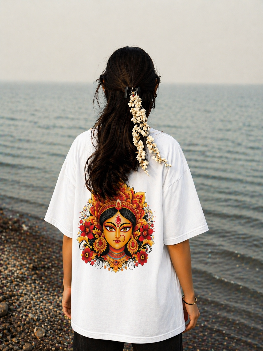 Woman's Maa Durga Terry Oversized Tee