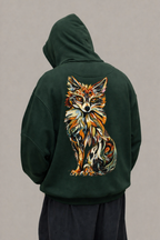 Men's Abstract Fox Oversized Hoodie
