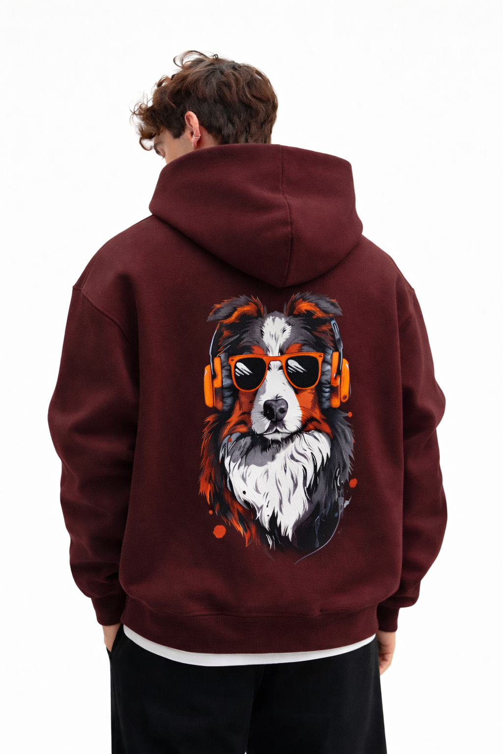 Men's Music Dog Oversized Hoodie