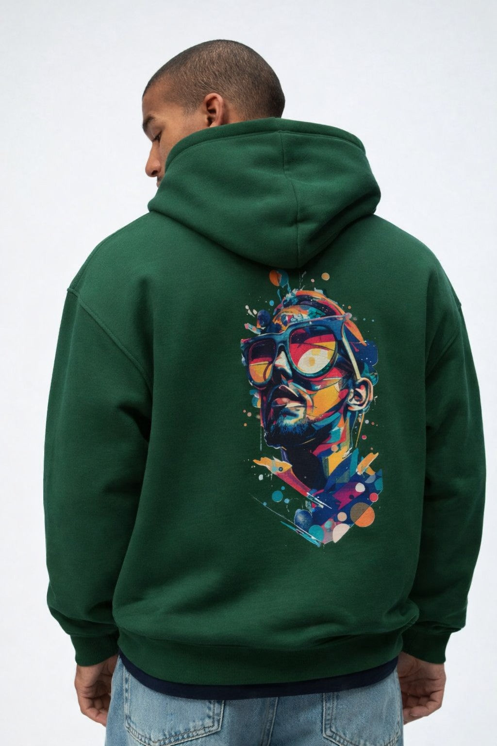 Men's Abstract Face Oversized Hoodie