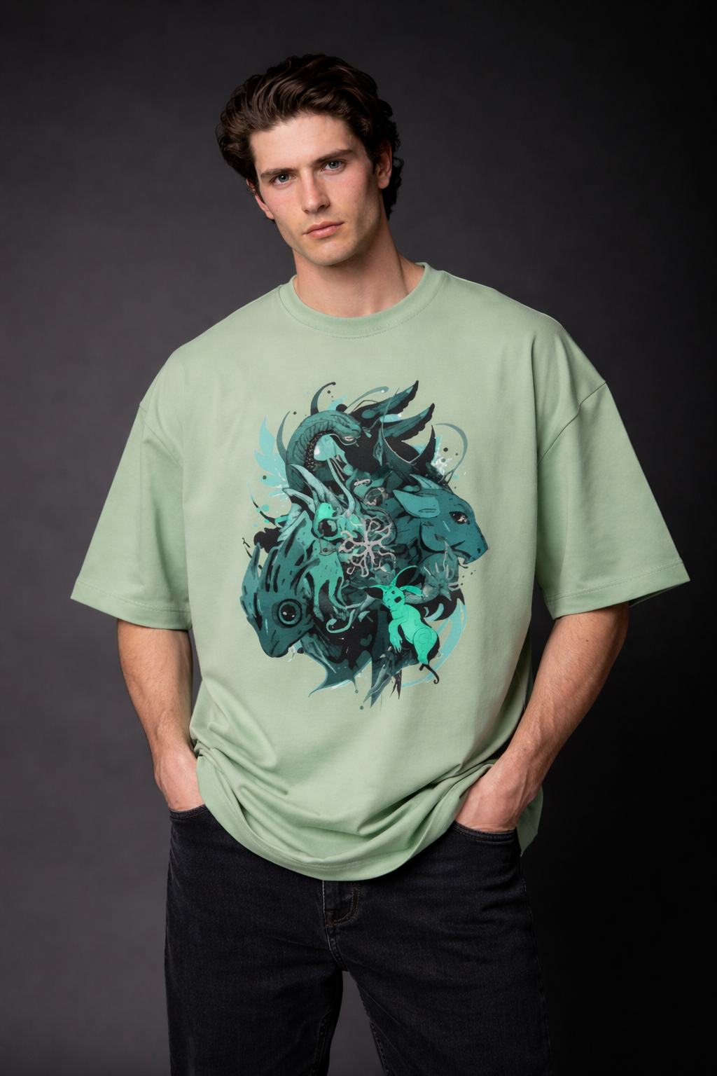 Men's Terry Oversized Tee (SpiritBeasts)
