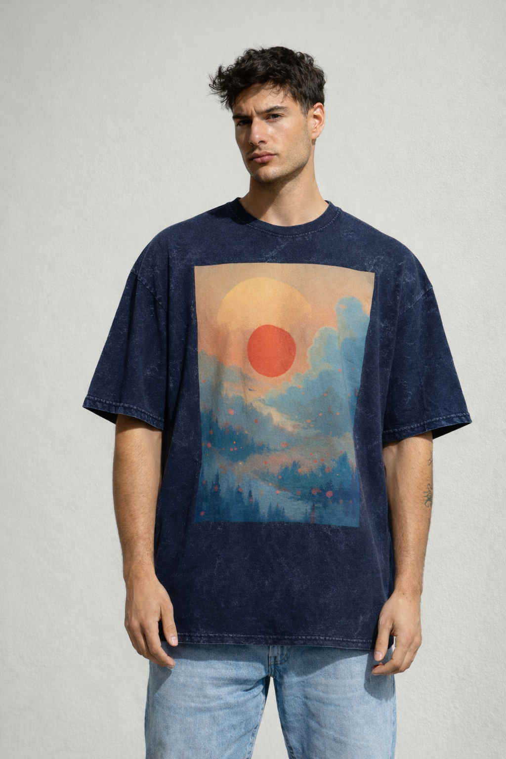 Men's Oversized Tee (Sunset)