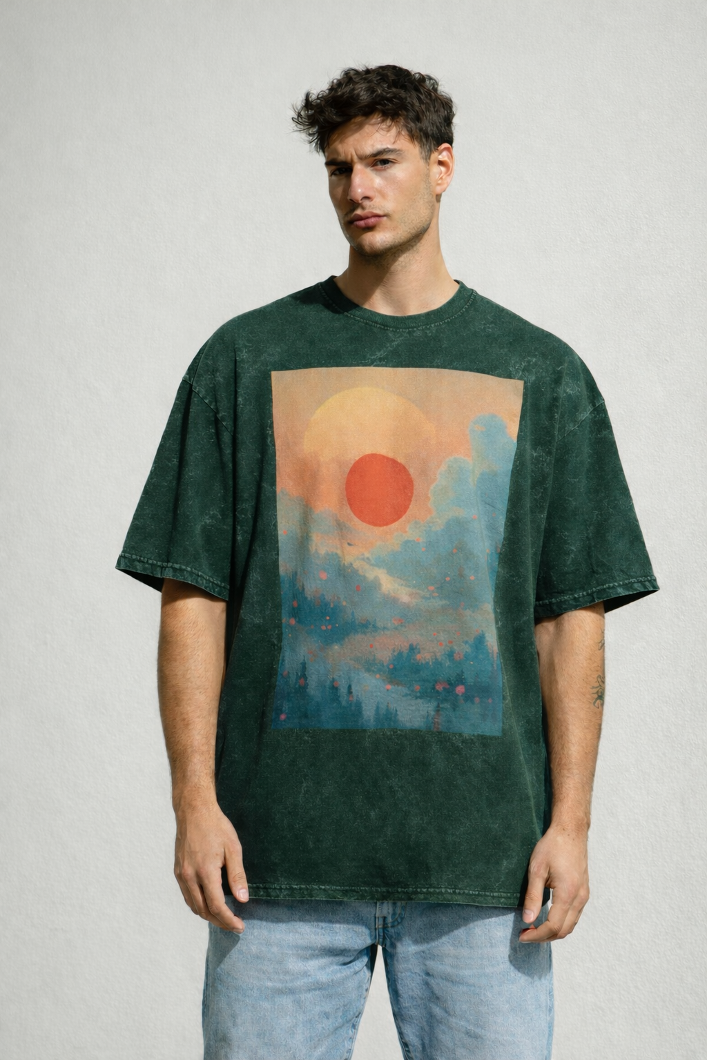 Men's Oversized Tee (Sunset)