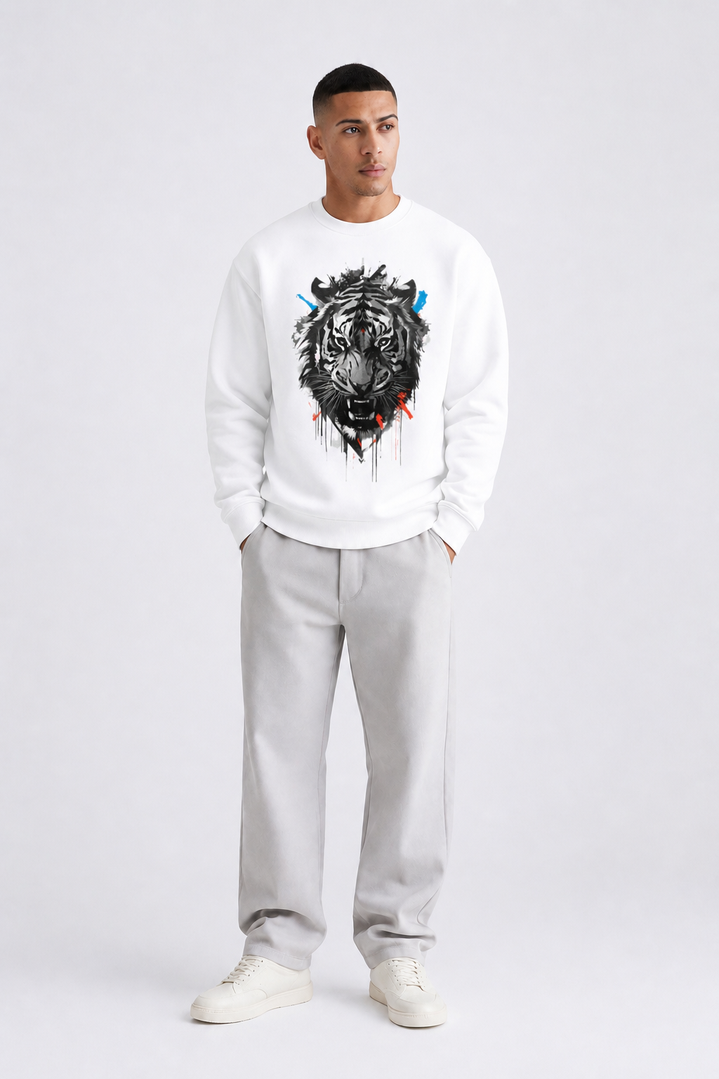 Men's Oversized Sweatshirt (Tiger)