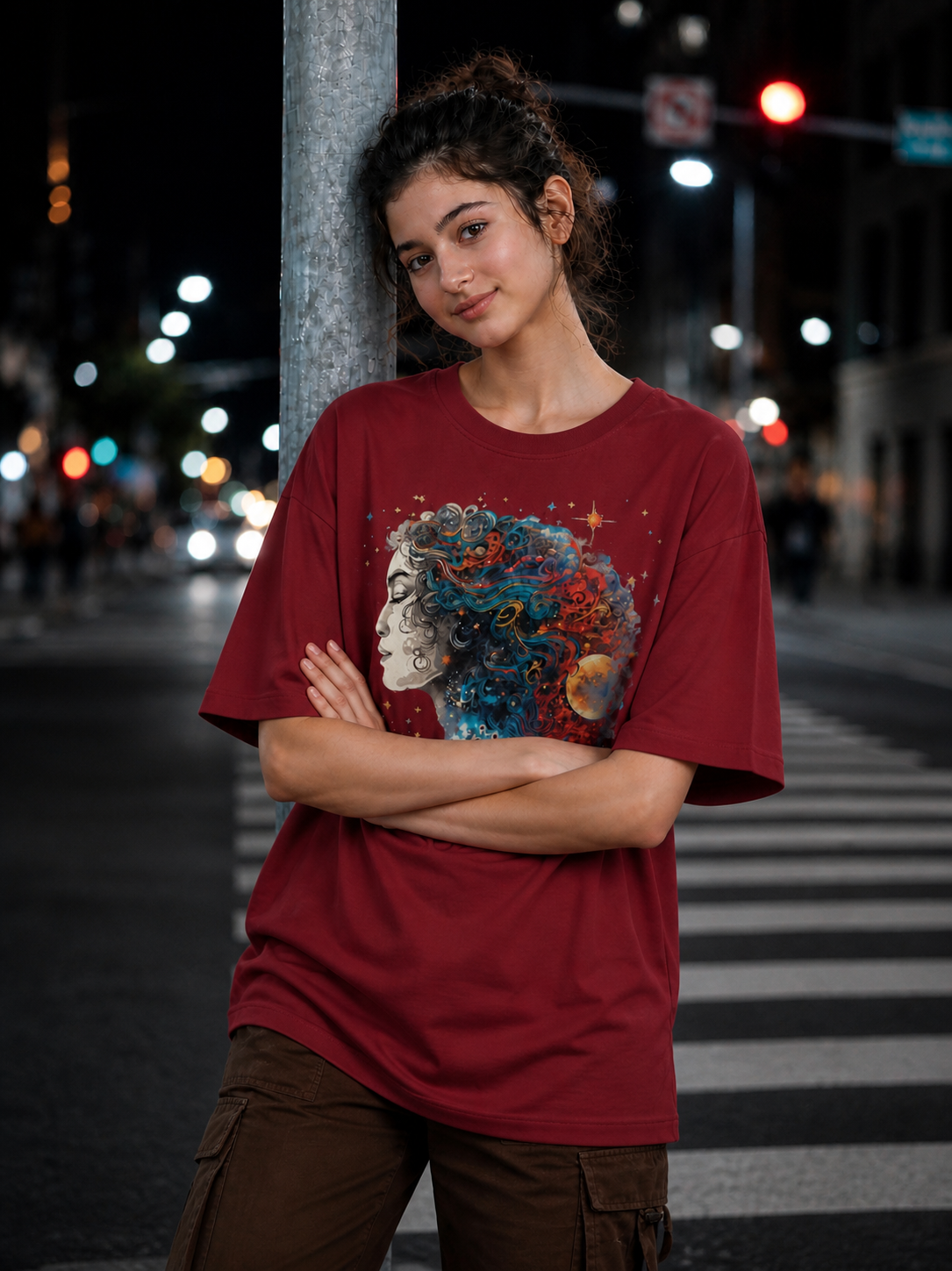 Woman's Stary Night Terry Oversized Tee