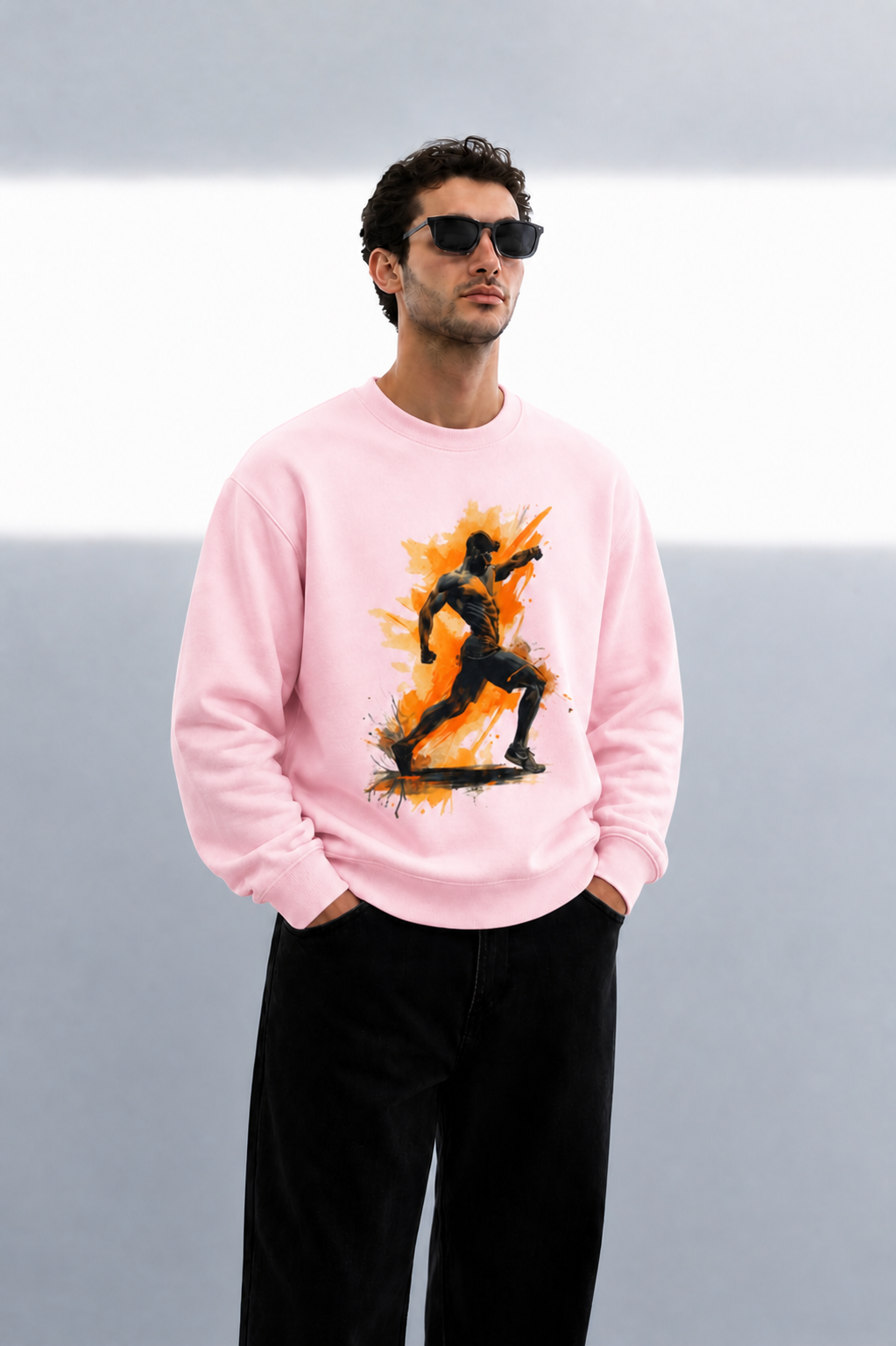 Men's Oversized Sweatshirt (Gym Pose 2)