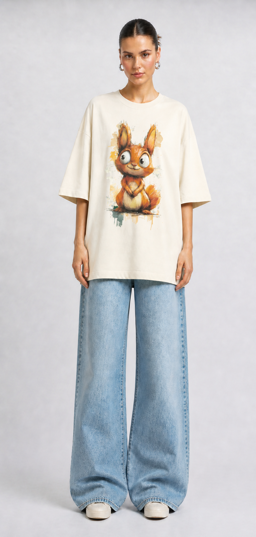 Woman's Rabbit Terry Oversized Tee