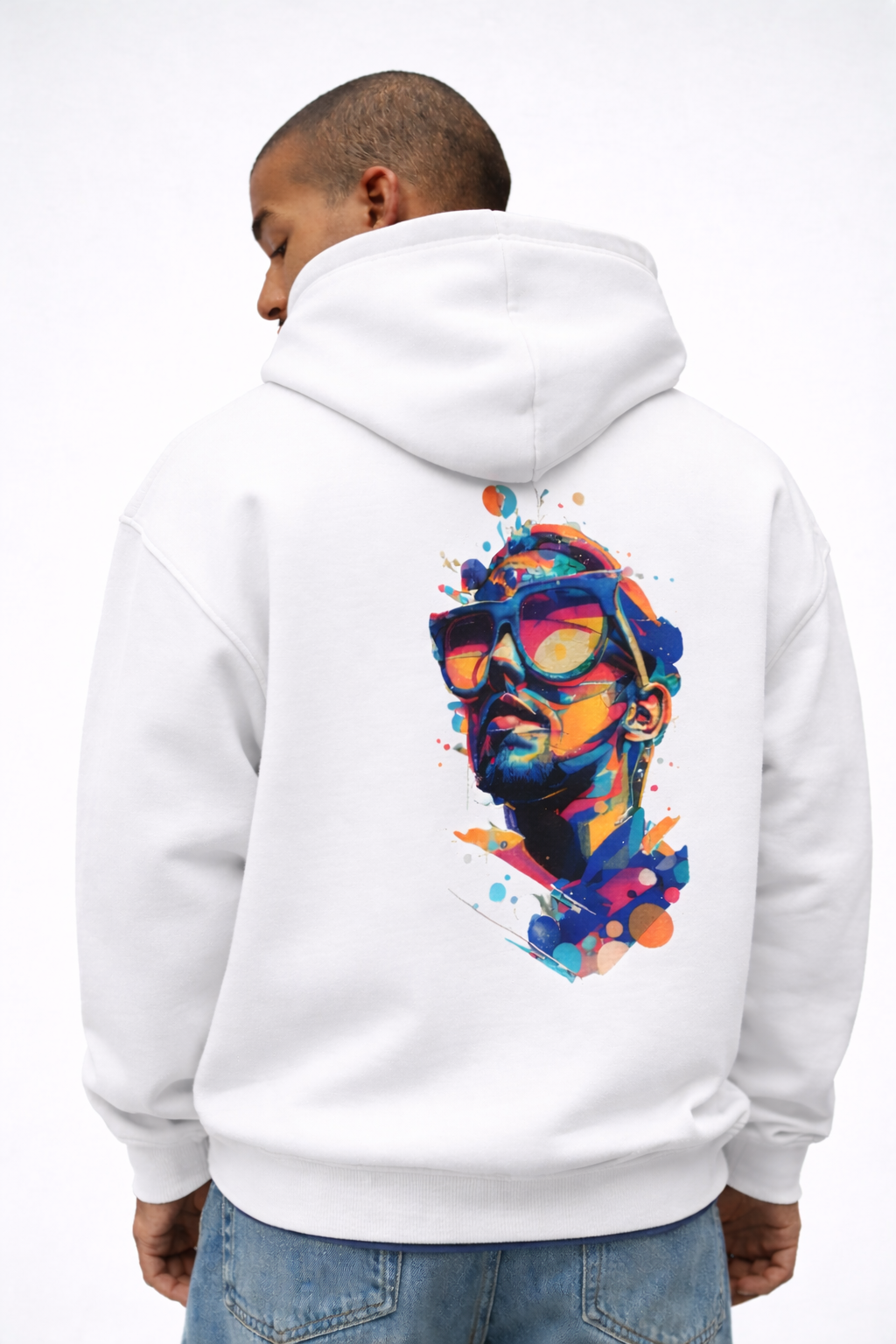 Men's Abstract Face Oversized Hoodie