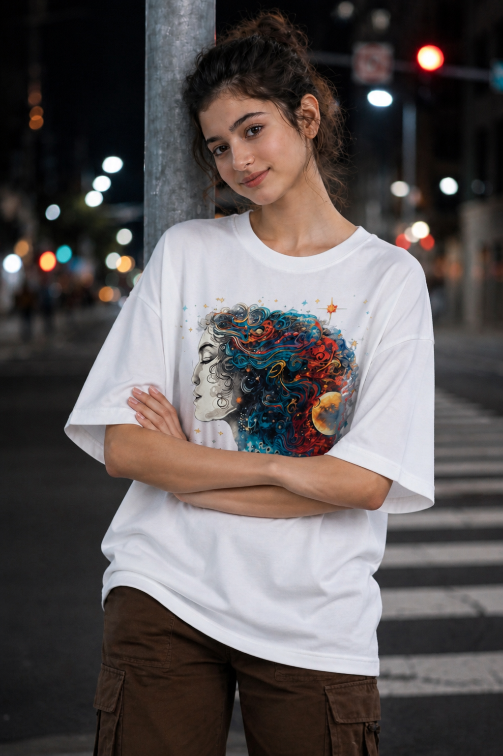 Woman's Stary Night Terry Oversized Tee