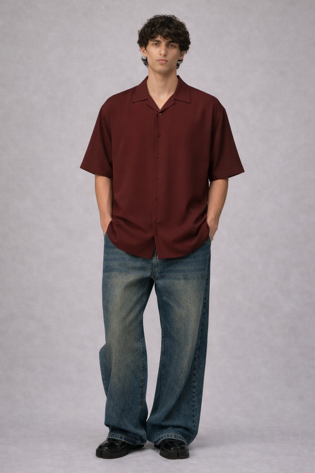 Men's Plain Oversized Shirt