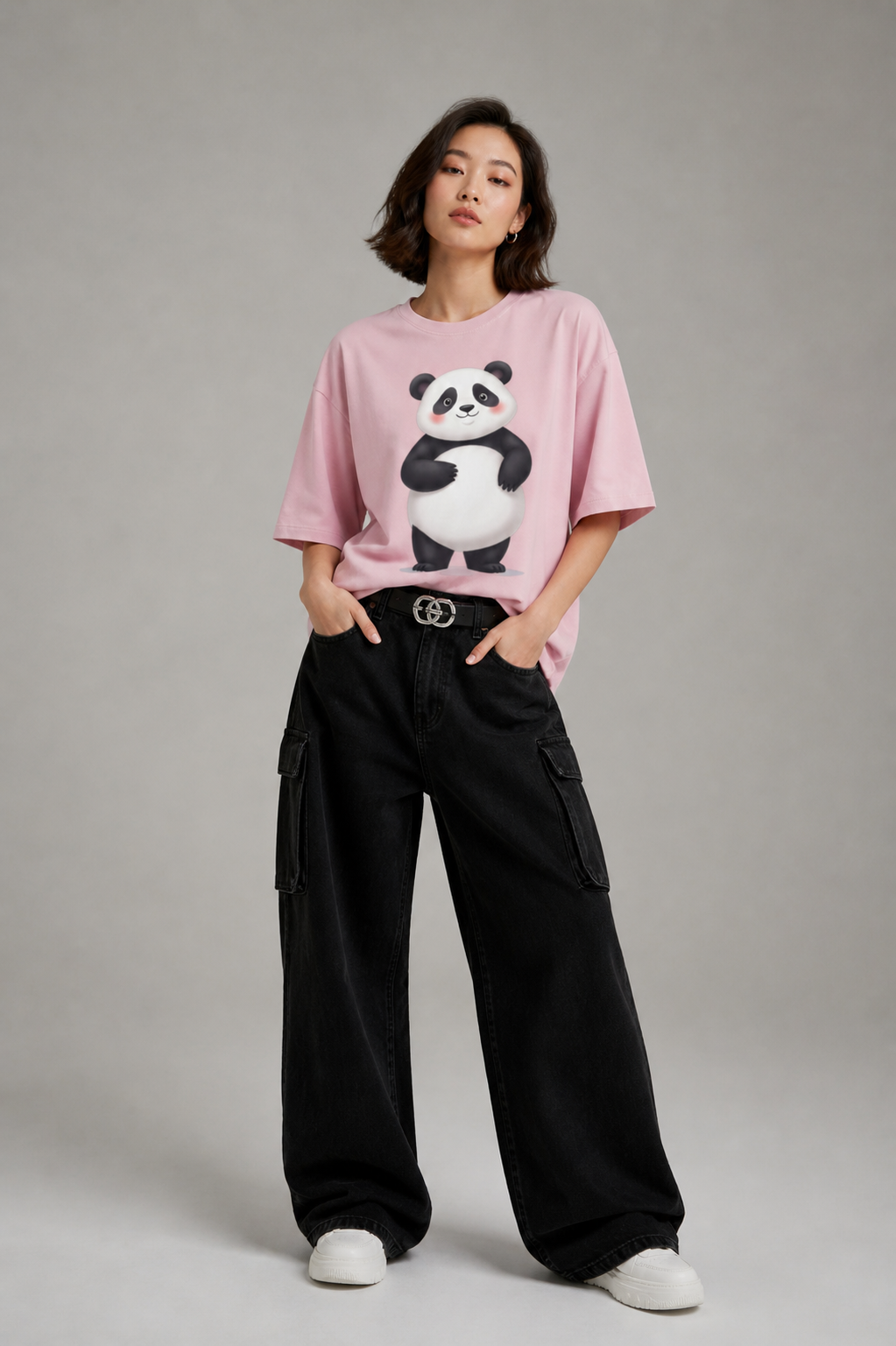 Woman's Panda Terry Oversized Tee