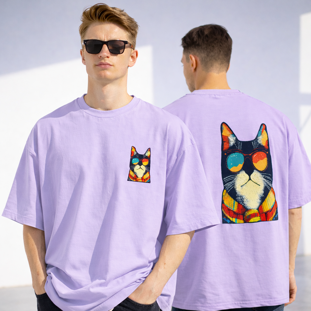 Men's Cat Swag Oversized Tee
