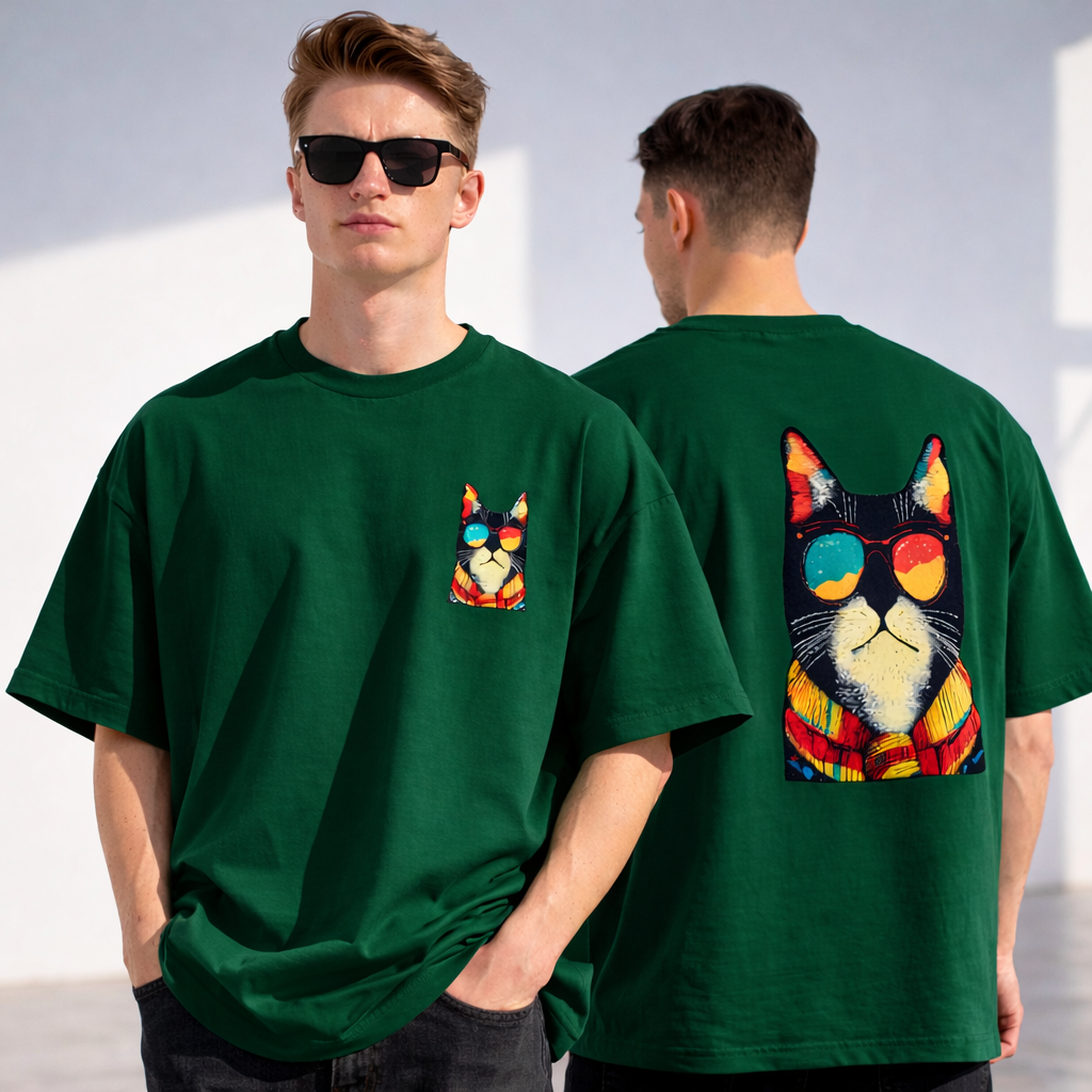 Men's Cat Swag Oversized Tee