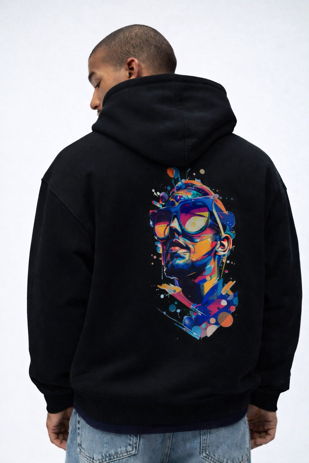 Men's Abstract Face Oversized Hoodie