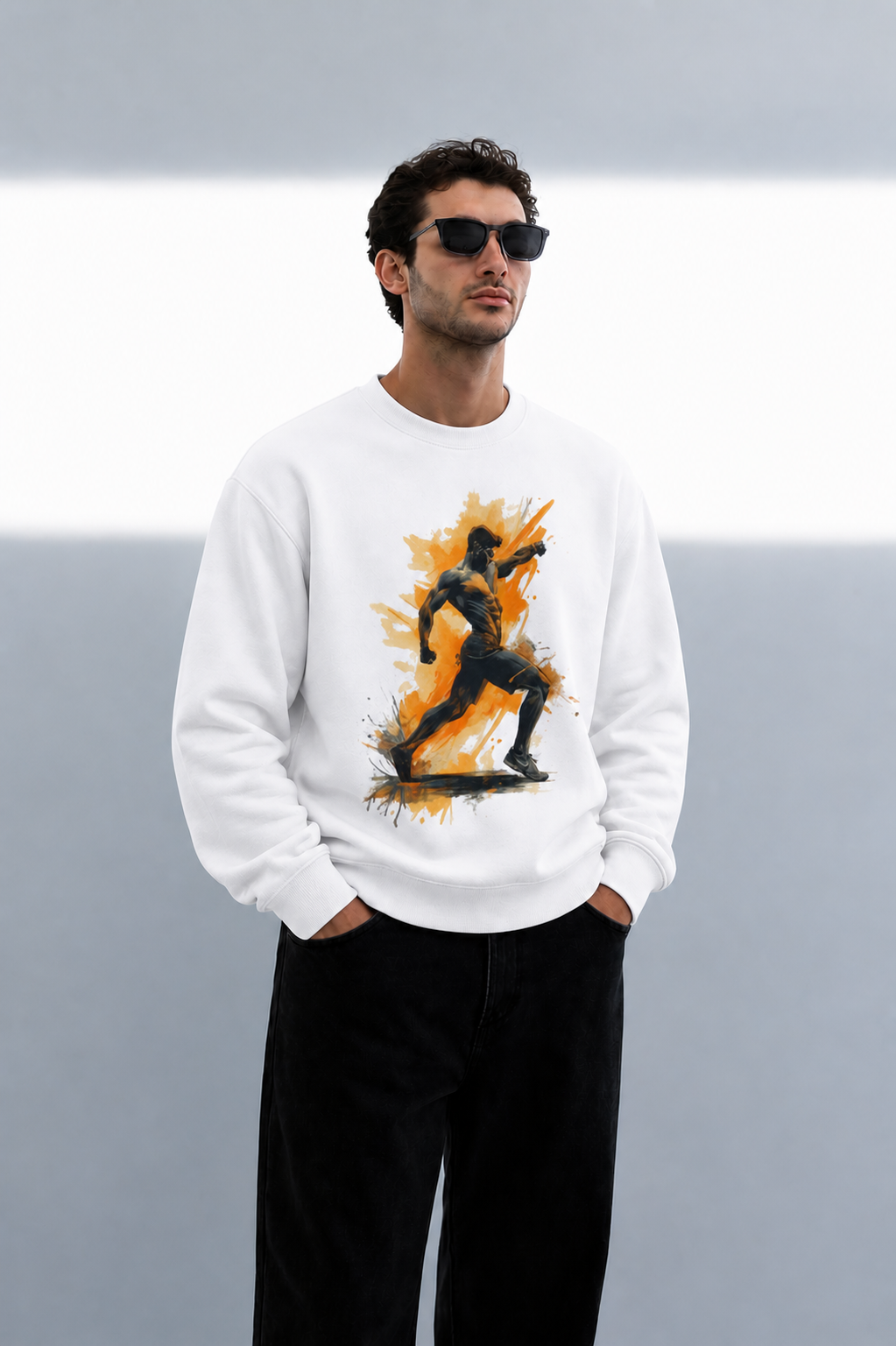 Men's Oversized Sweatshirt (Gym Pose 2)