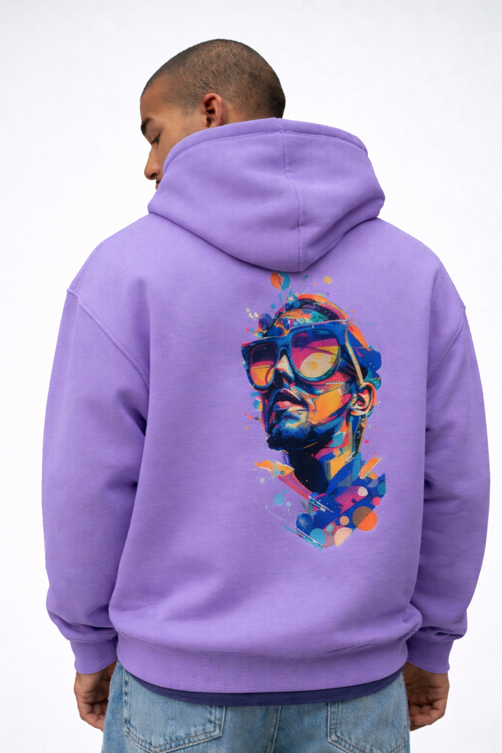 Men's Abstract Face Oversized Hoodie