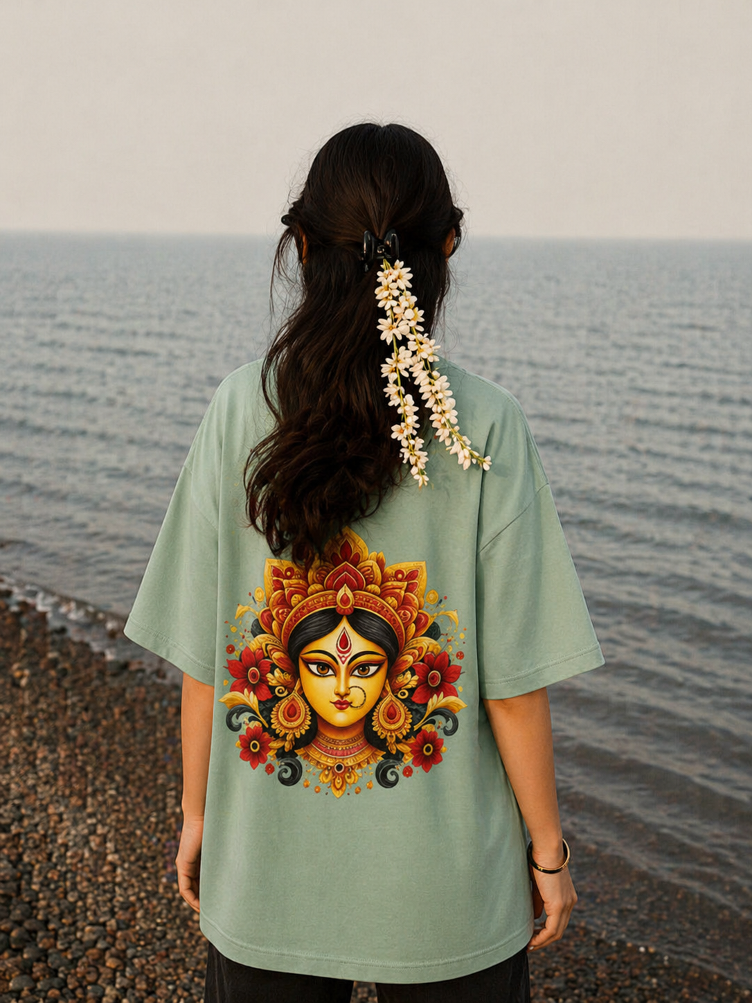 Woman's Maa Durga Terry Oversized Tee