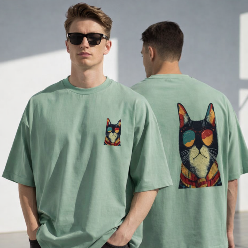 Men's Cat Swag Oversized Tee