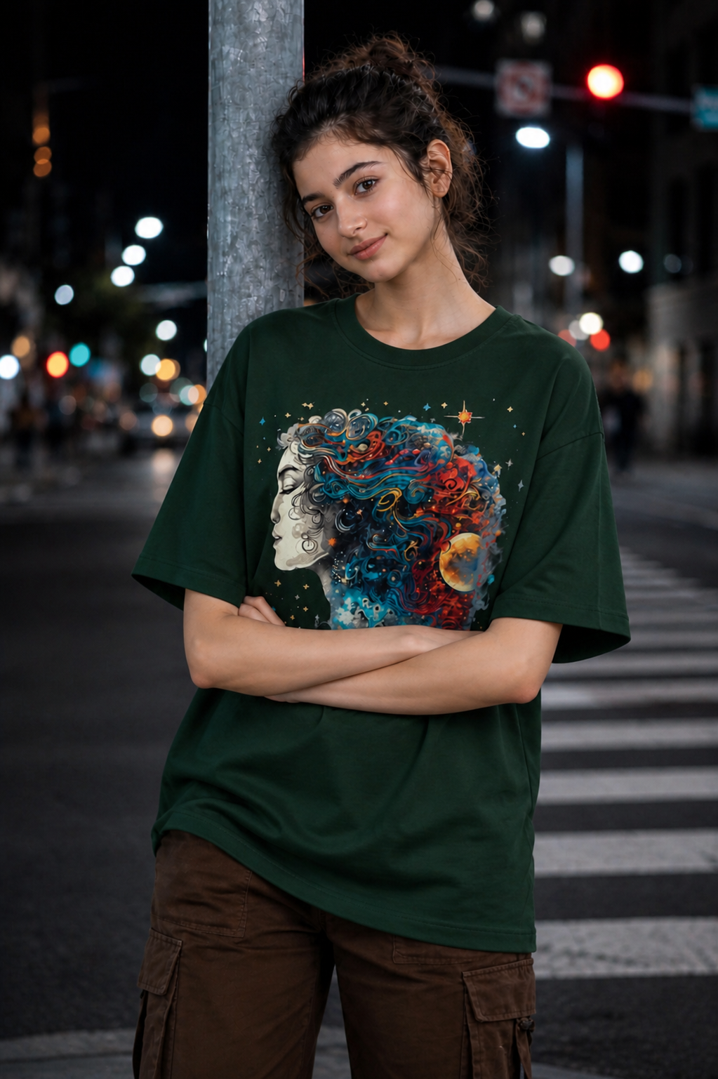 Woman's Stary Night Terry Oversized Tee