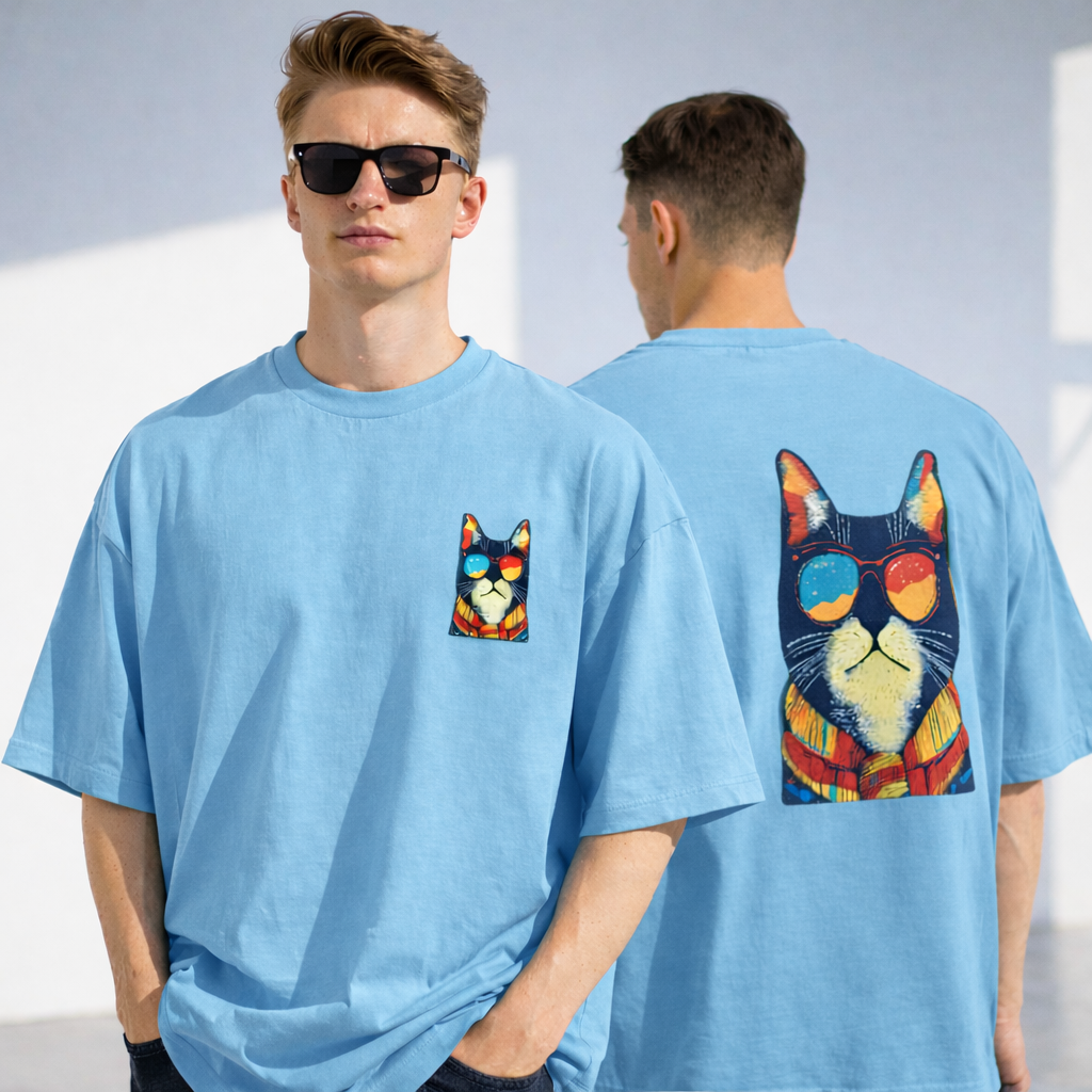 Men's Cat Swag Oversized Tee