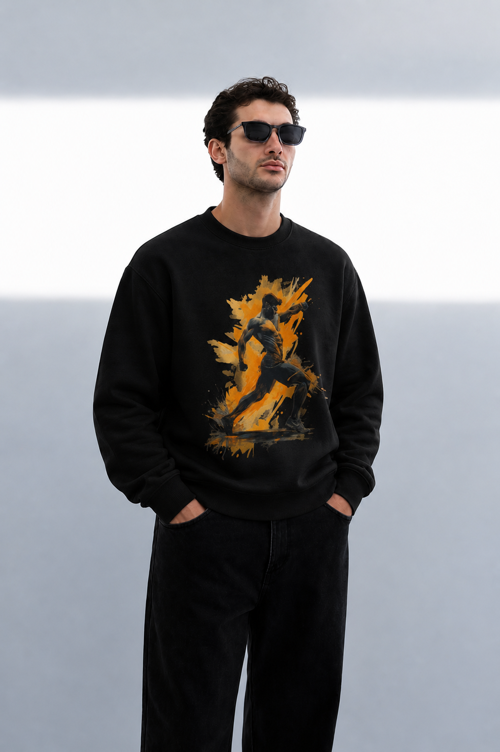 Men's Oversized Sweatshirt (Gym Pose 2)