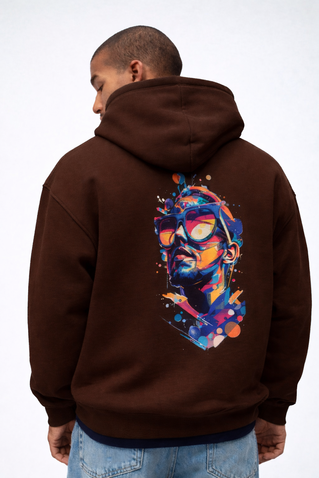 Men's Abstract Face Oversized Hoodie