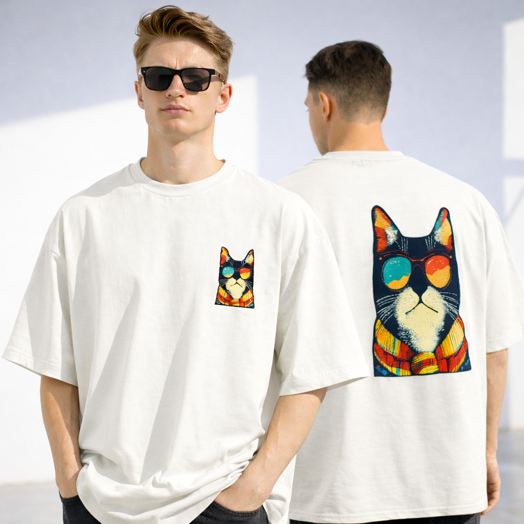 Men's Cat Swag Oversized Tee