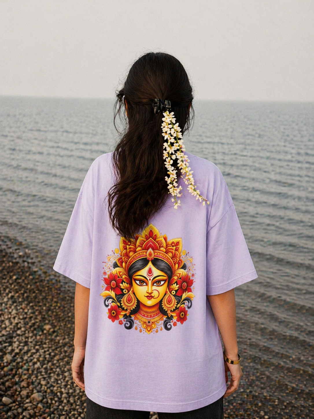 Woman's Maa Durga Terry Oversized Tee