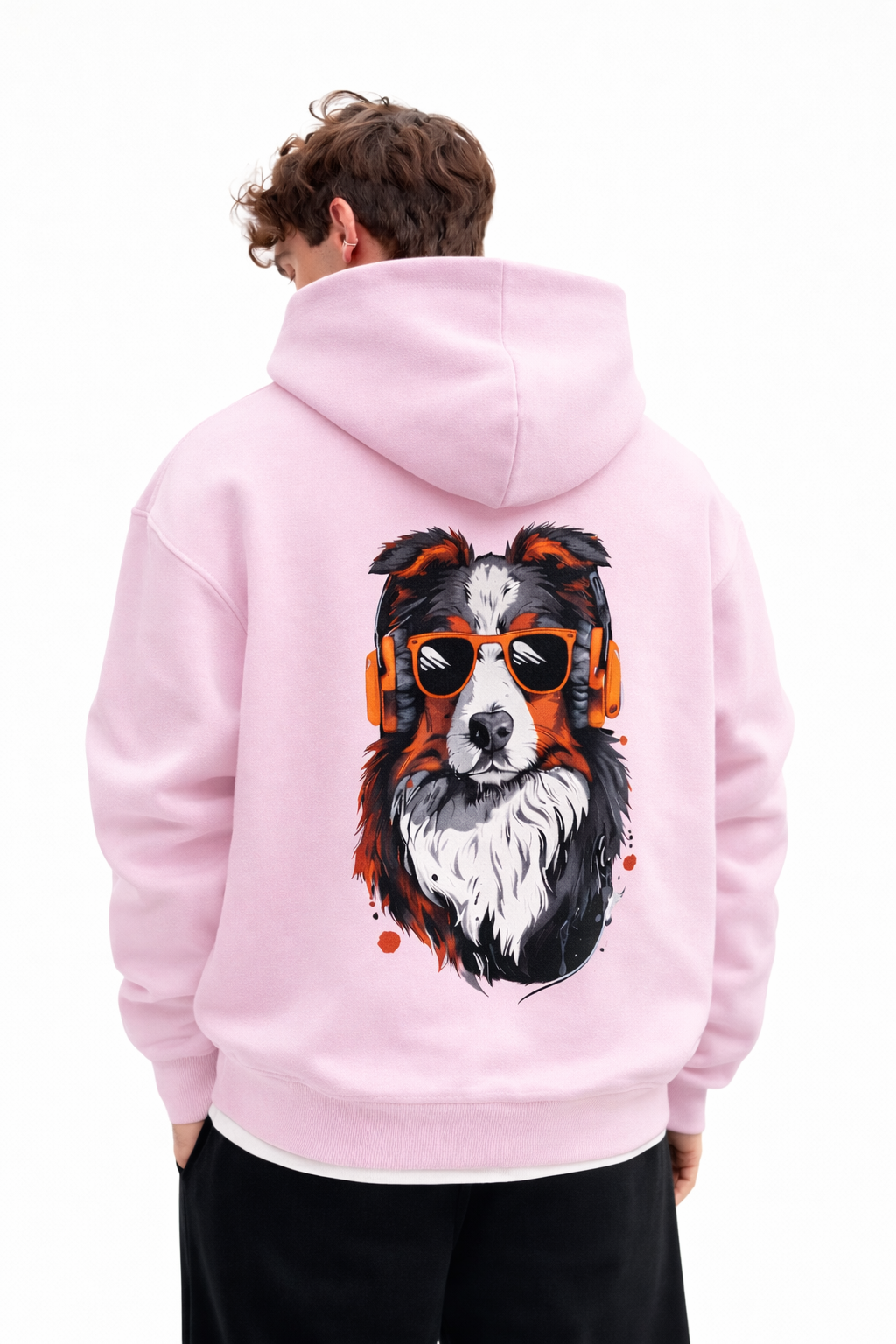 Men's Music Dog Oversized Hoodie