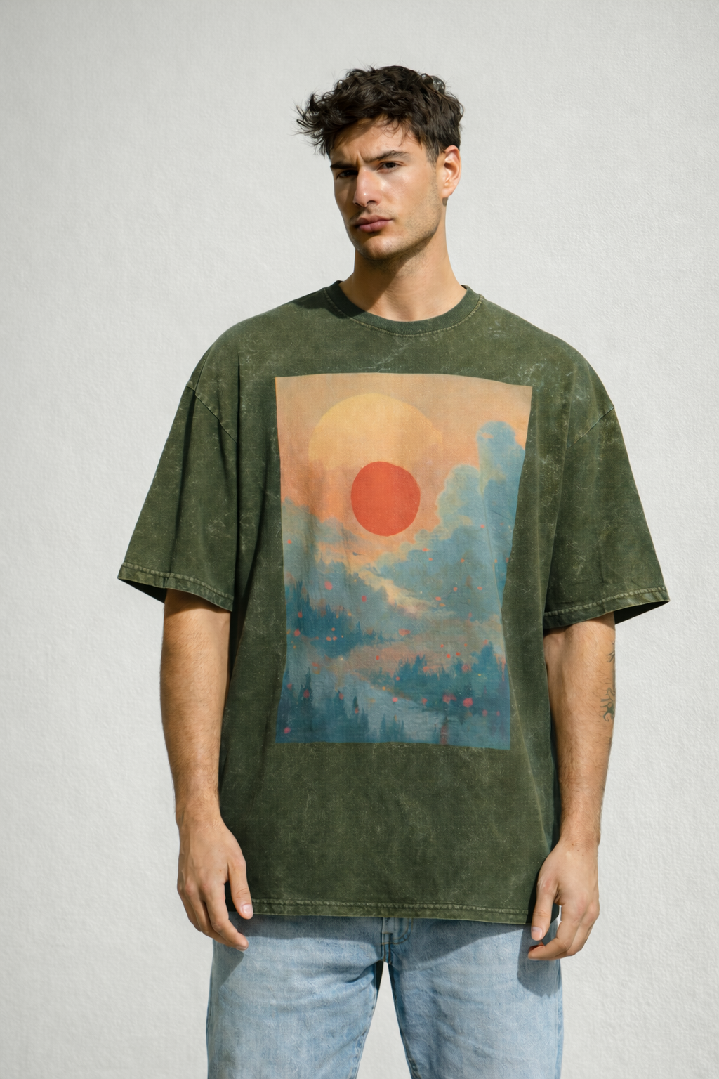 Men's Oversized Tee (Sunset)