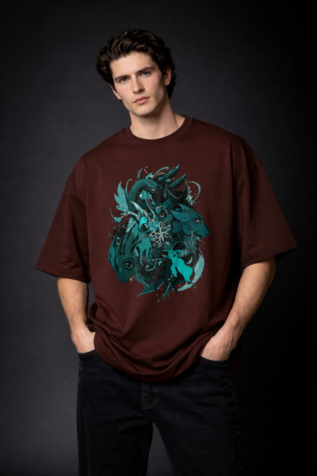 Men's Terry Oversized Tee (SpiritBeasts)