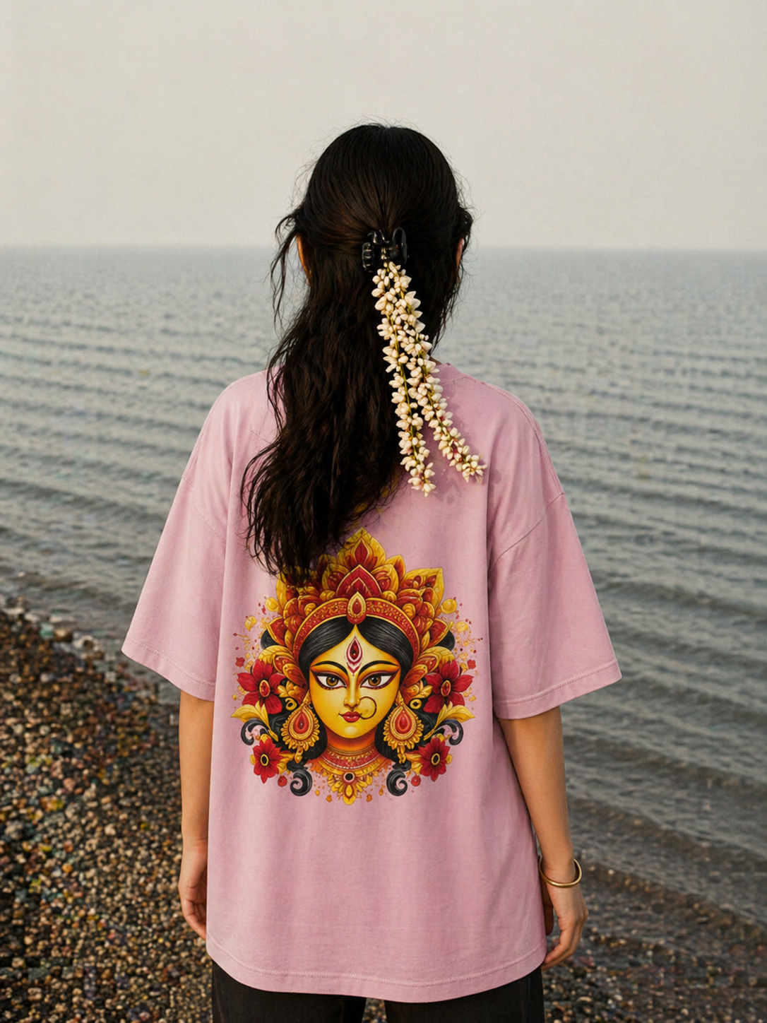 Woman's Maa Durga Terry Oversized Tee