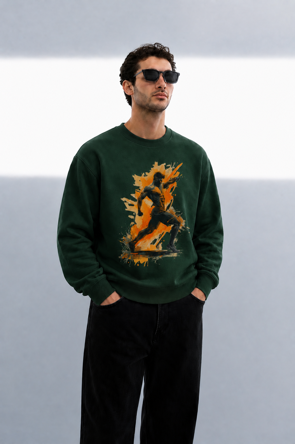 Men's Oversized Sweatshirt (Gym Pose 2)