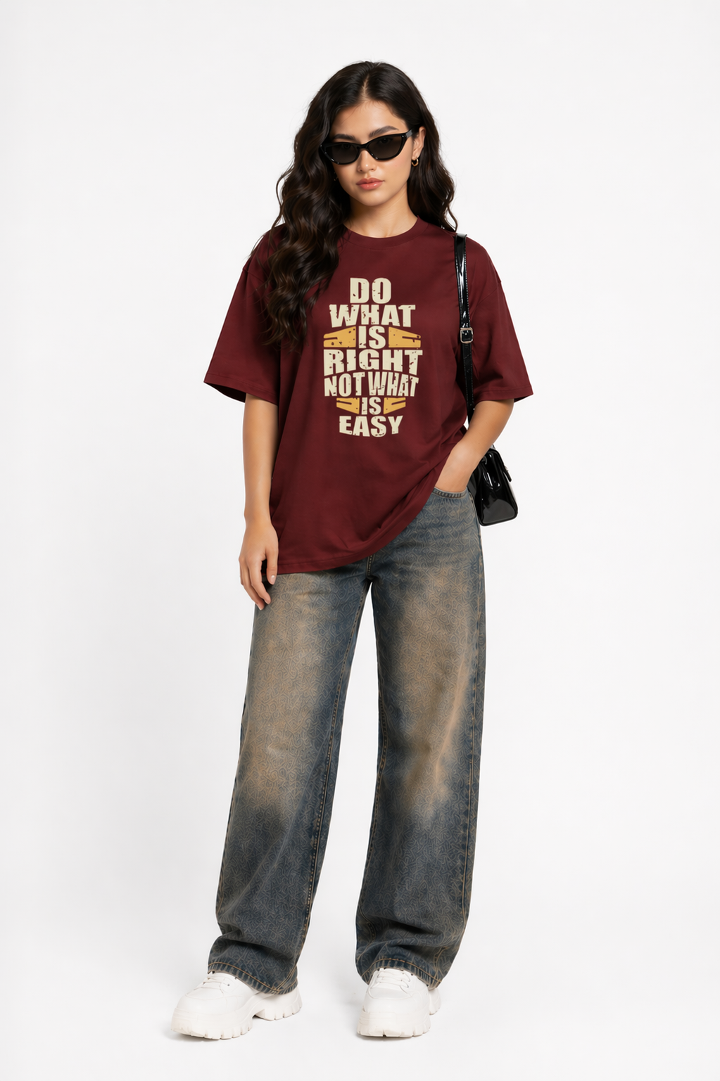 Woman's Motivational Terry Oversized Tee